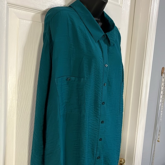 Westbound Woman rich teal long sleeved blouse, size 3X, NWT. - Picture 2 of 8